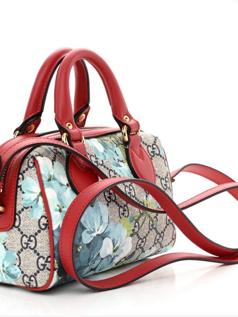Gucci GG Supreme Monogram Blooms Mini
Boston Navy Blue Hibiscus AUTHENTIC - Picture 3 of 10